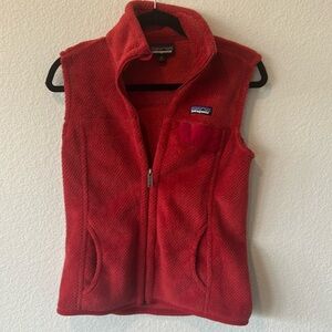 Women’s Patagonia Los‎ Gatos Fleece Vest red Fitted Size S Pockets
